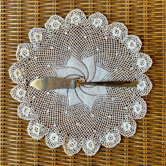 One Wallace Stainless “Snow Fall” Master Butter Knife - MCM atomic starburst - Picture 2 of 6